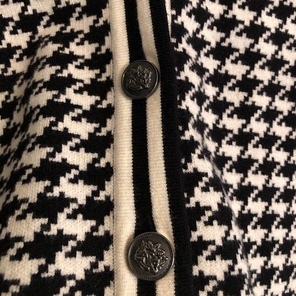 Cyrus Sz M Houndstooth Cardigan Sweater NEW Button Front Short Retro Classic - Picture 7 of 7